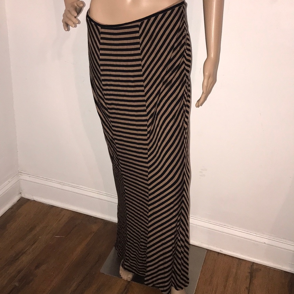 Brown and black striped skirt